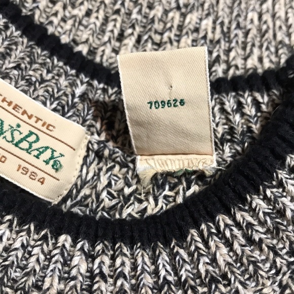RETRO—ST. JOHN’S BAY—Chunky Grandpa Pullover Crewneck Black/White Sweater—Sz Lg - Picture 7 of 15